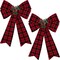 2 Pieces Christmas Red Bows Christmas Wreath Bows Xmas Buffalo Plaid Bows with Pine Cones Ornaments for Christmas Tree Indoor Outdoor Decorations (Black, Red, Green)
